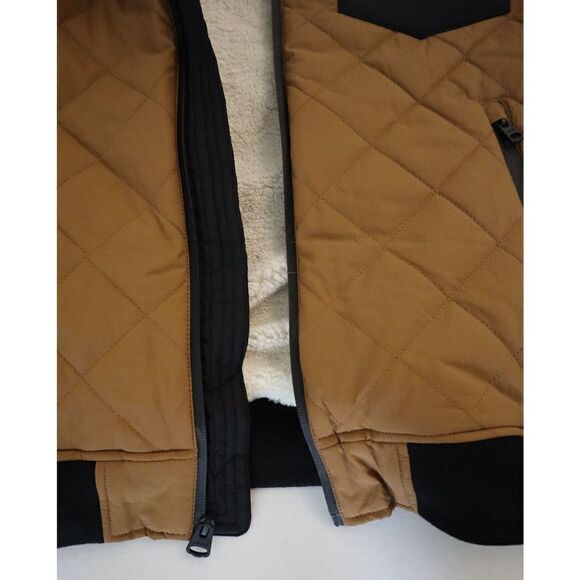 Levi's Men's Sz M Brown/Black Diamond Quilted Sherpa Lined Bomber Jacket - Picture 13 of 15